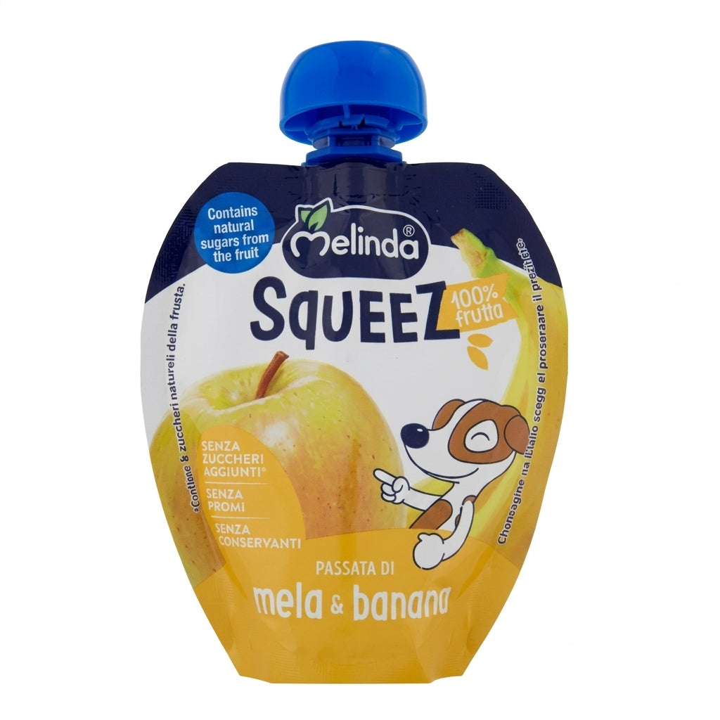 Melinda Squeeze Apple and Banana Pure Fruit Pouch 90g