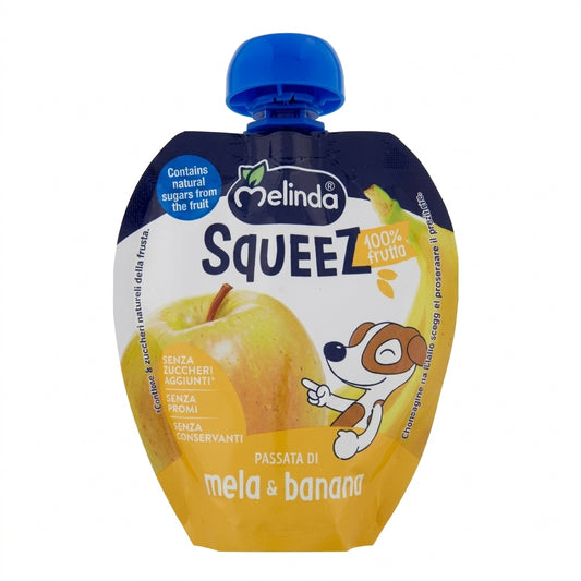 Melinda Squeeze Apple and Banana Pure Fruit Pouch 90g
