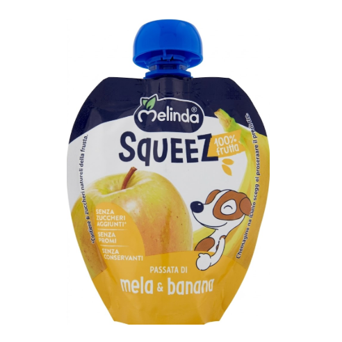 Melinda Squeeze Apple and Banana Pure Fruit Pouch 90g