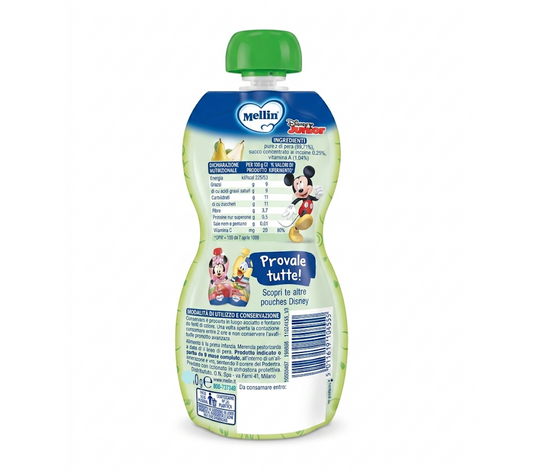 Mellin Disney Mickey Mouse Italian Pear Puree Squeeze Snack 100g