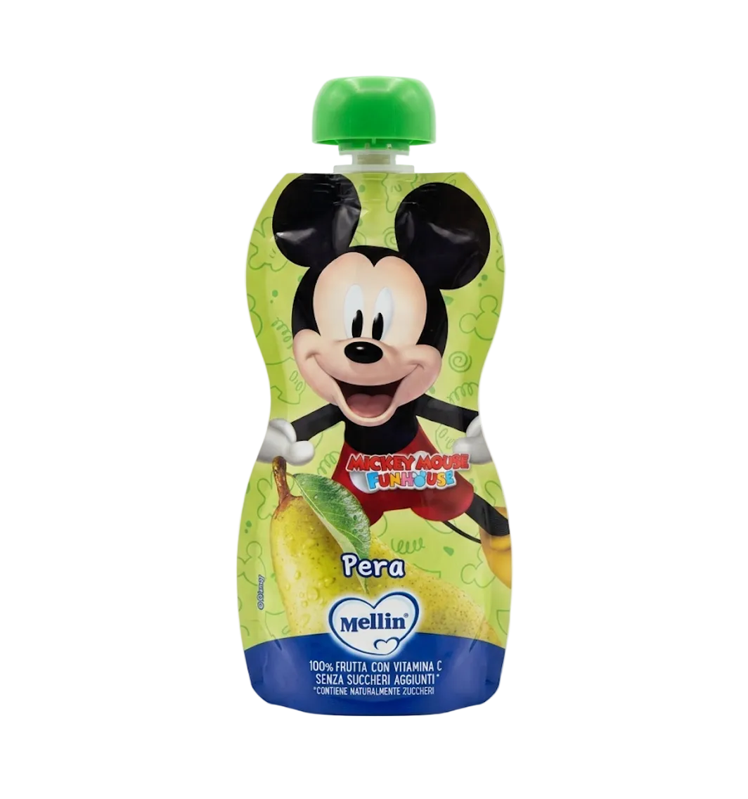 Mellin Disney Mickey Mouse Italian Pear Puree Squeeze Snack 100g