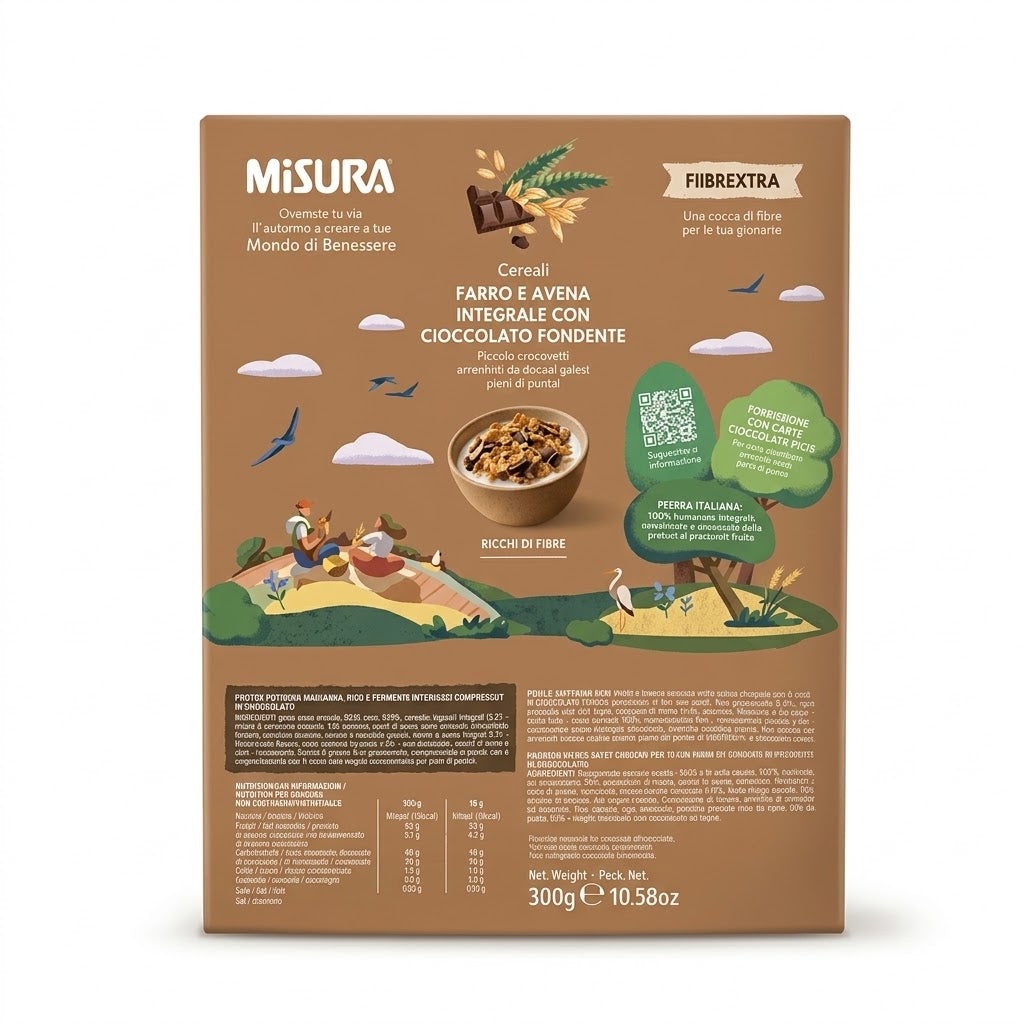 Misura Fibrextra Spelt & Oat Cereal 300g – Dark Chocolate