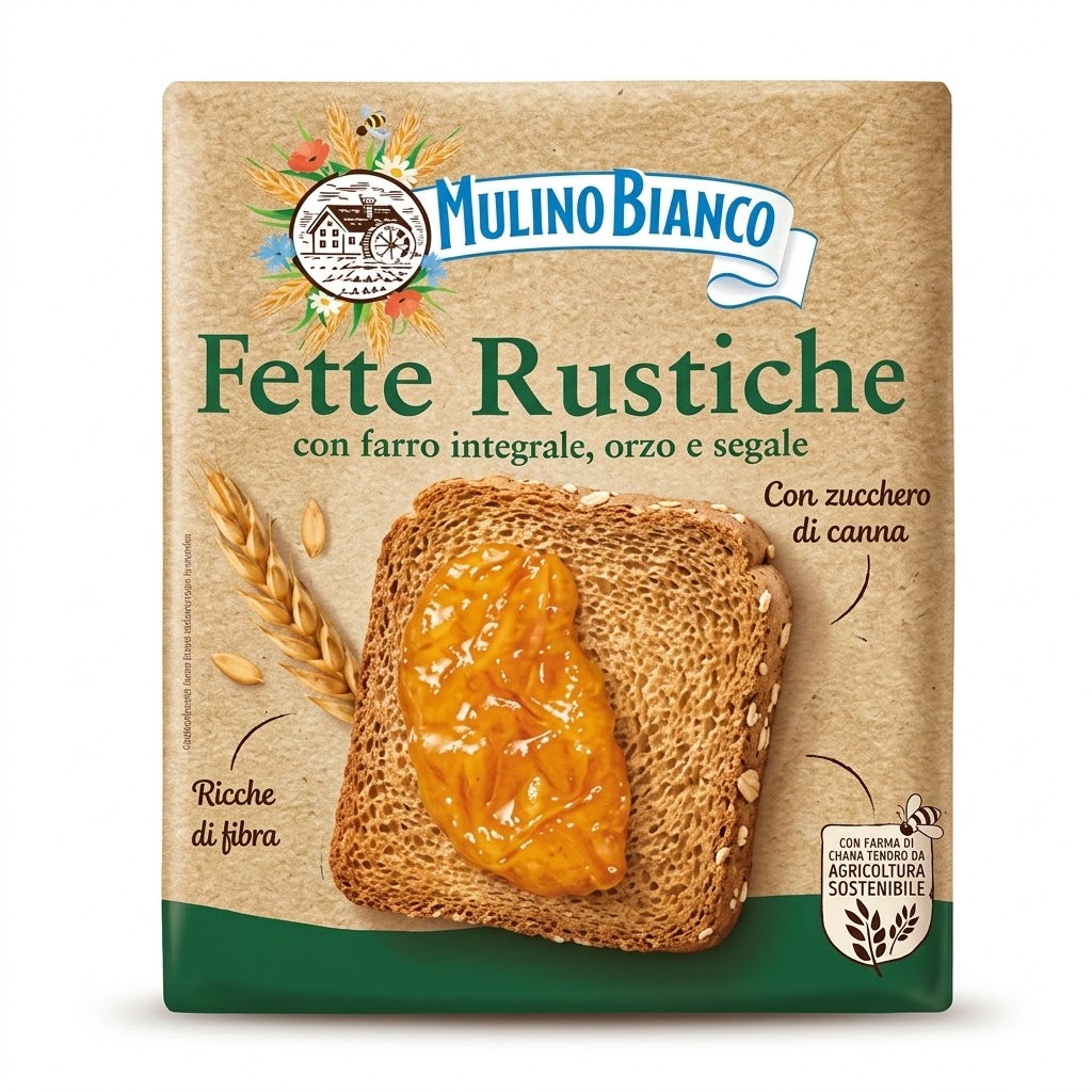Mulino Bianco Fette Rustiche Whole Spelt Toast 315g Italy