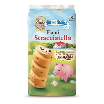 Mulino Bianco Flauti Stracciatella Milk with Chocolate Chip Flutes 280g