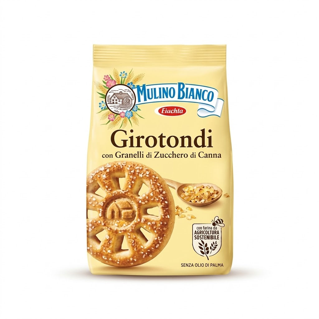 Mulino Bianco Girotondi Biscuits 350g – Cane Sugar Cookies