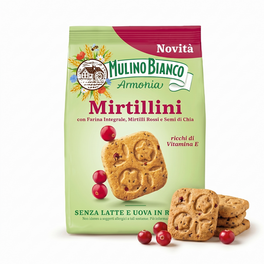 Mulino Bianco Mirtillini Red Berries Whole Wheat Cookies 270g