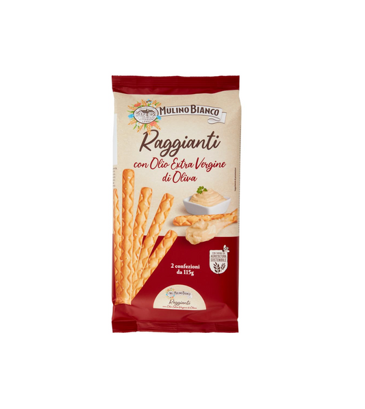 Mulino Bianco Raggianti Breadsticks With Extra Virgin Olive Oil 230g 