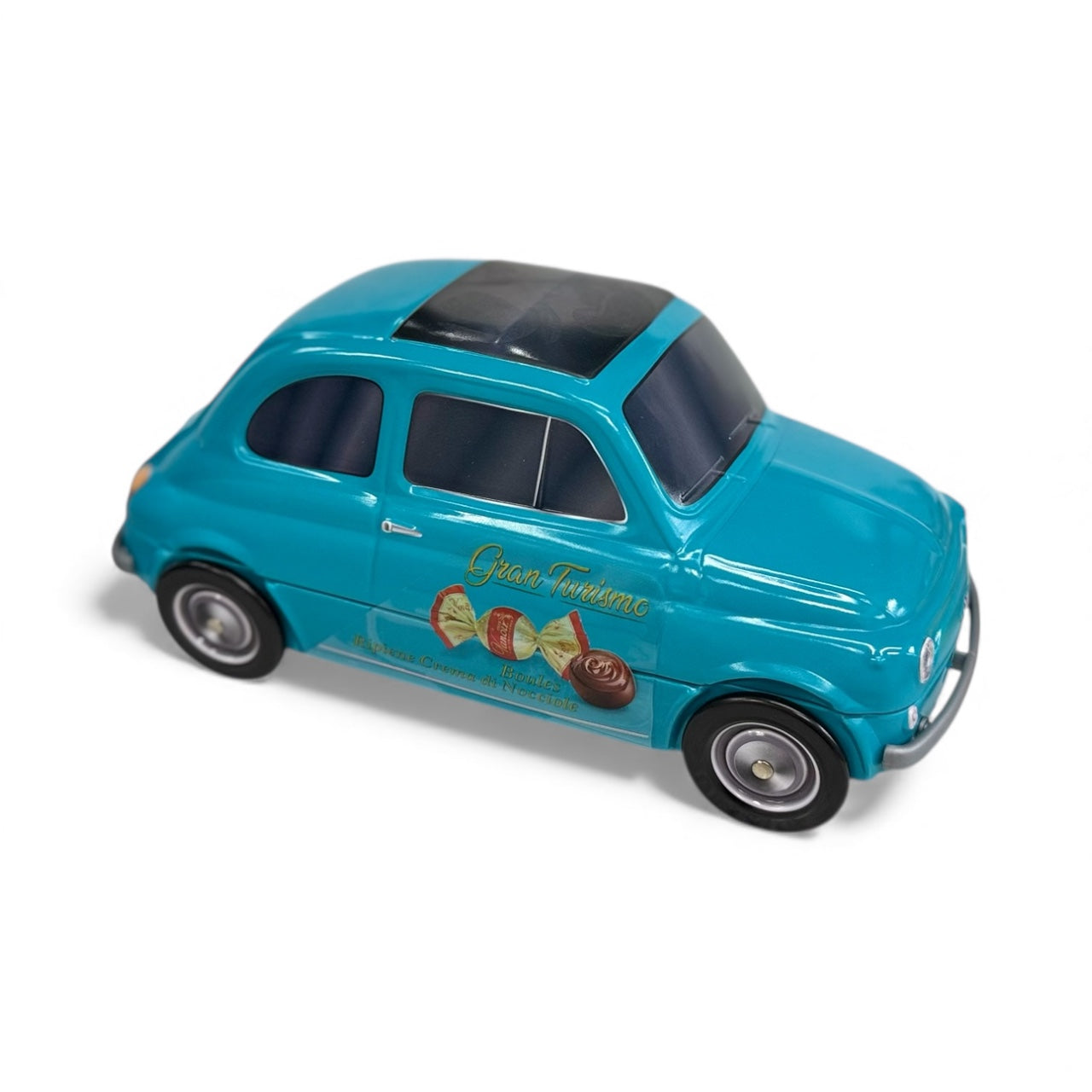 Vanoir FIAT 500 Gran Turismo with Chocolates in a Metal Car Toy 205g BLUE