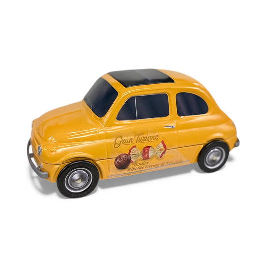 Vanoir FIAT 500 Gran Turismo with Chocolates in a Metal Car Toy 205g YELLOW
