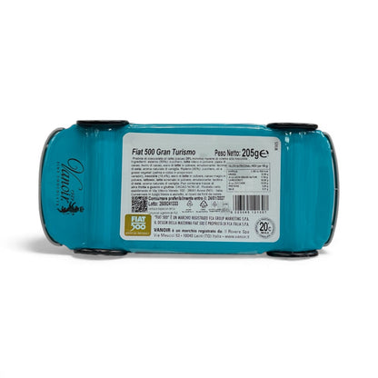 Vanoir FIAT 500 Gran Turismo with Chocolates in a Metal Car Toy 205g BLUE