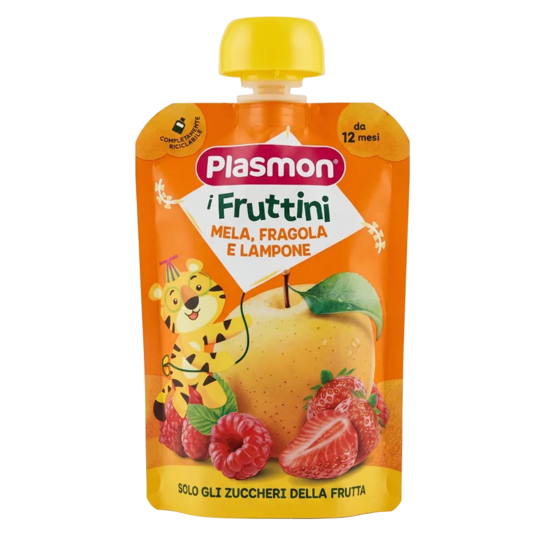Plasmon Apple Strawberry and Raspberry Fruit Puree 130g