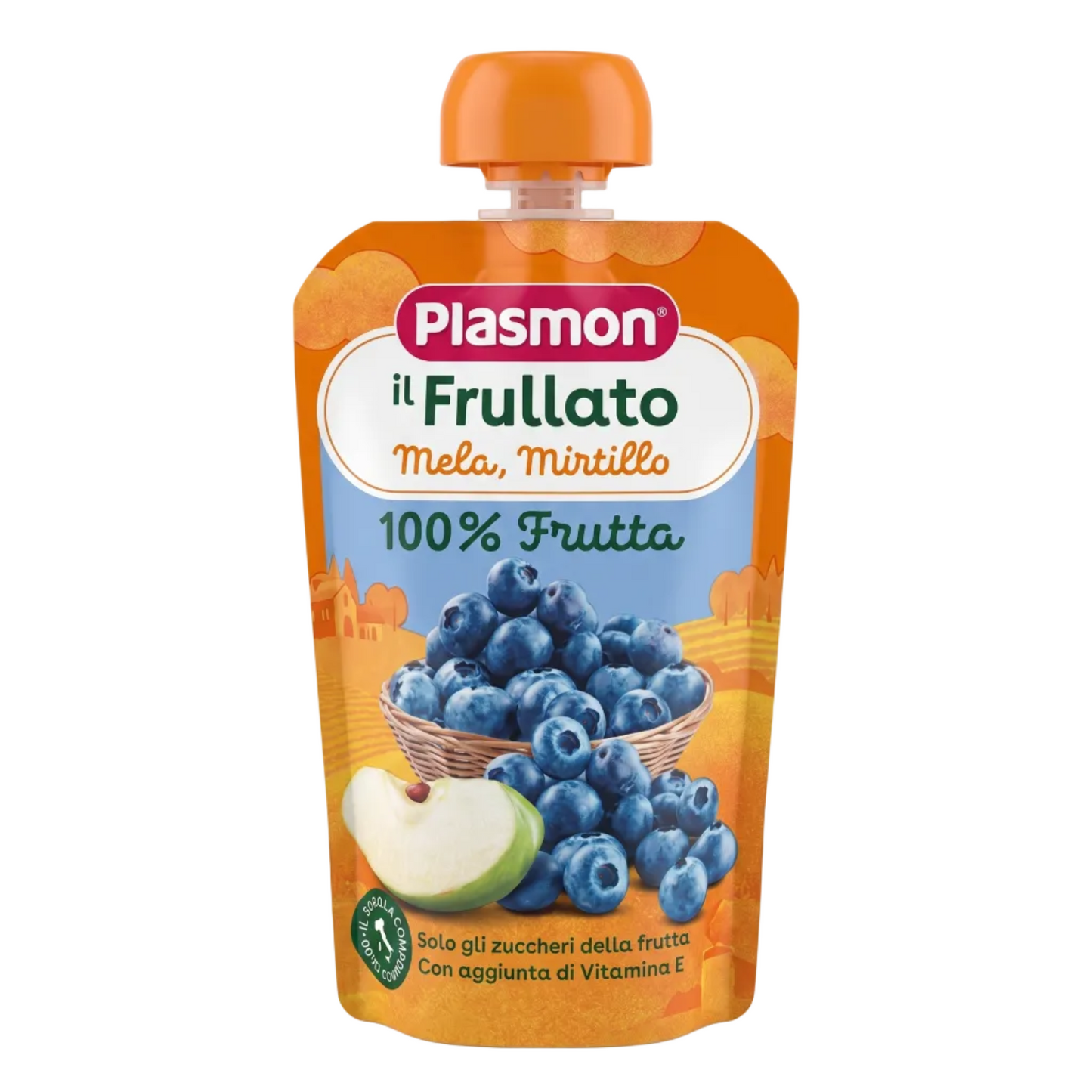 Plasmon Apple and Blueberry Fruit Puree Pouch 100g