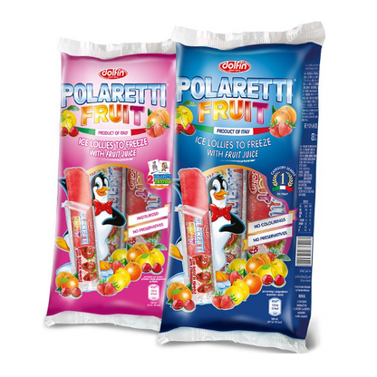 Polaretti Dolfin Fruit Ice Lollies Blue and Pink