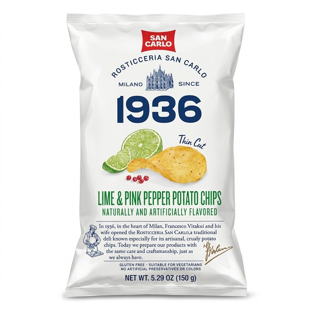 San Carlo 1936 Lime & Pink Pepper Potato Chips 150g Italy