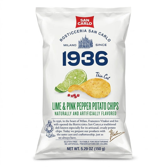 San Carlo 1936 Lime & Pink Pepper Potato Chips 150g Italy