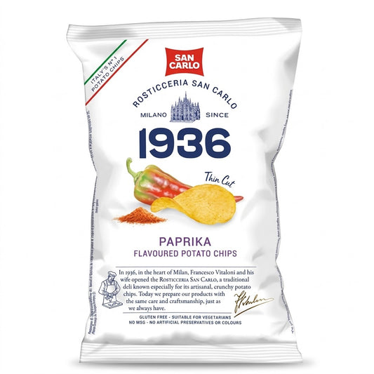 San Carlo 1936 Paprika Potato Chips 150g – Italian Crisps
