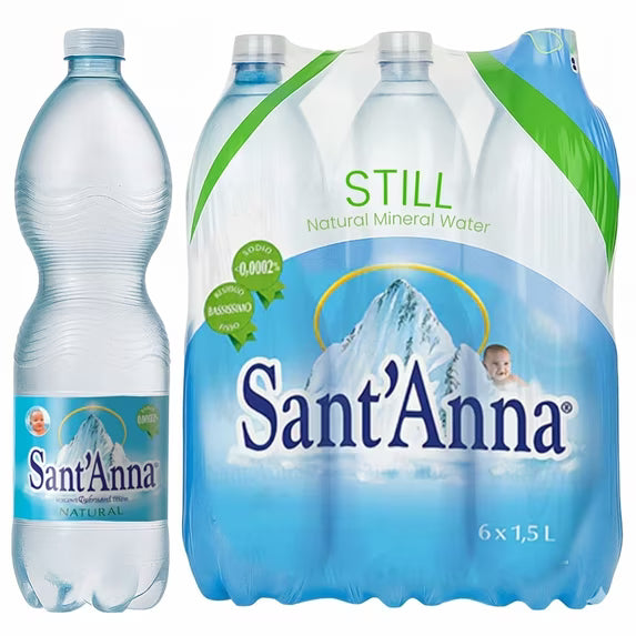 Sant' Anna Natural Mineral Water 1.5L x 6 Bottles– Italian Alpine