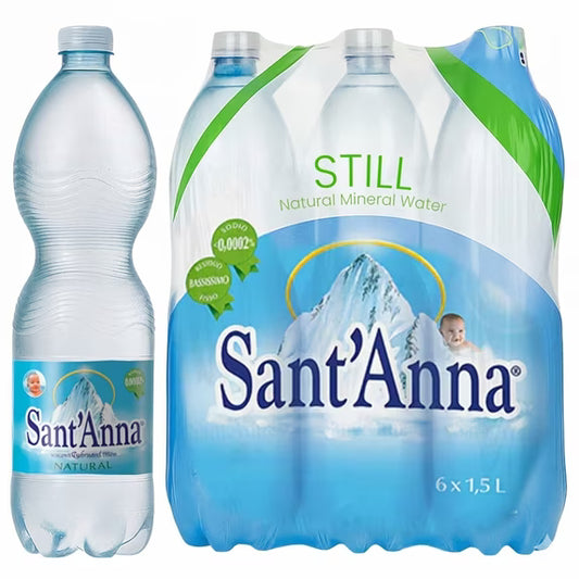 Sant' Anna Natural Mineral Water 1.5L x 6 Bottles– Italian Alpine