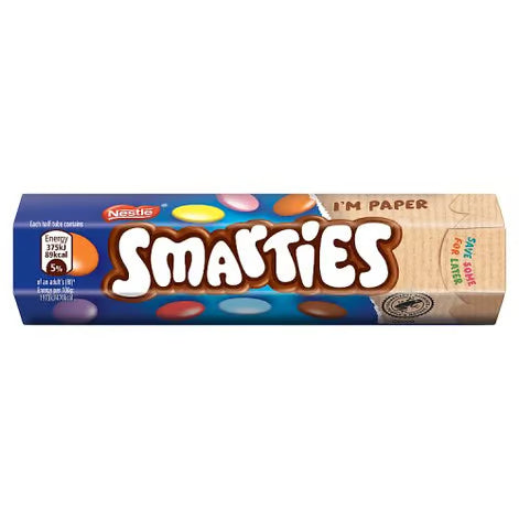 Smarties Milk Chocolate Candy Tube 38g – Colorful Treats