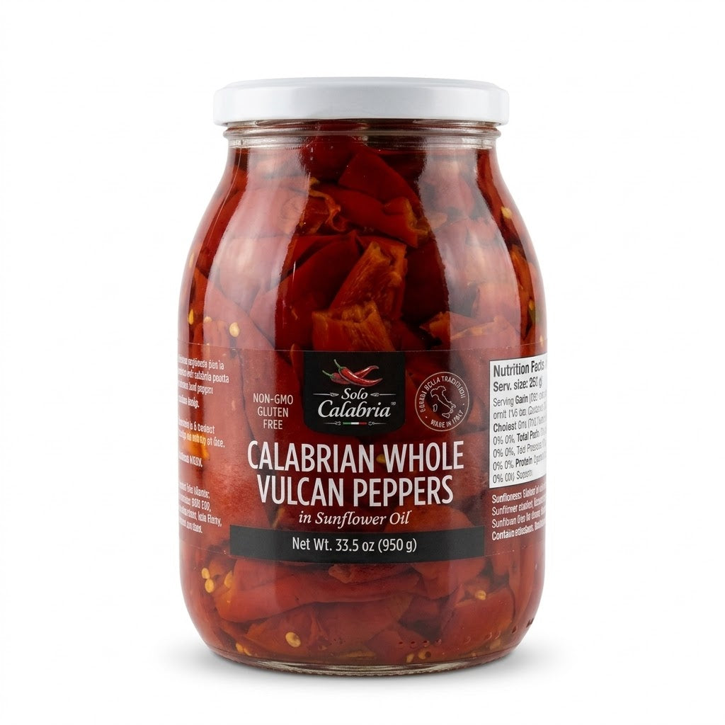 Solo Calabria Whole Vulcan Peppers in Oil 950g (33.5 oz)