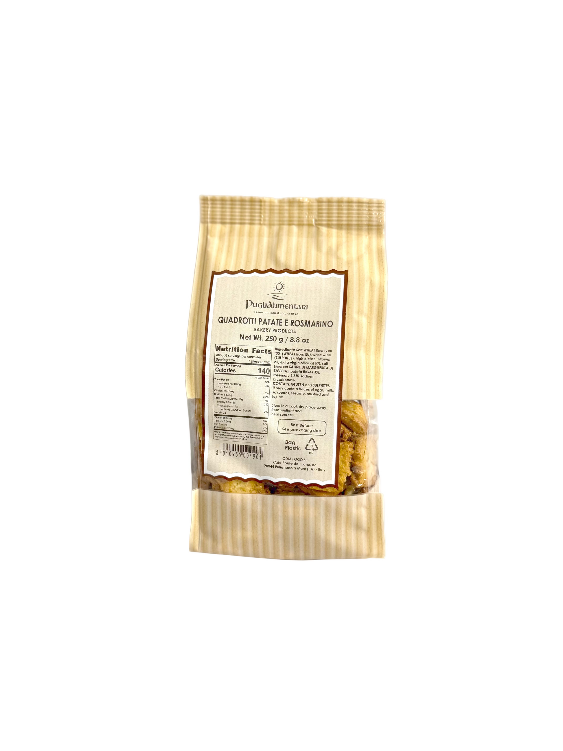 Tarallini Square Crackers with Potato and Rosemary 250g
