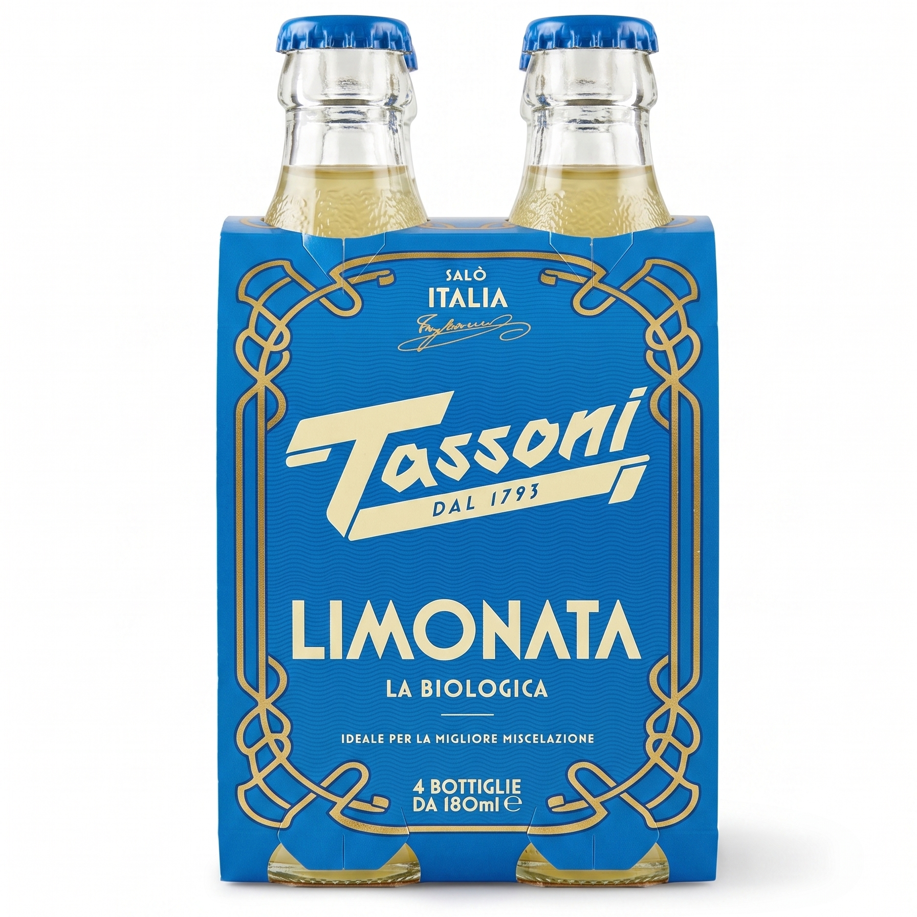Tassoni Limonata Italian Sparkling Lemon Drink 4x180ml