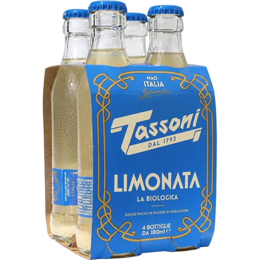Tassoni Limonata Italian Sparkling Lemon Drink 4x180ml
