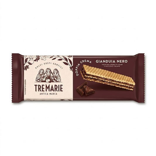 Tre Marie Gianduja Nero Wafers 140g – Dark Hazelnut Cream