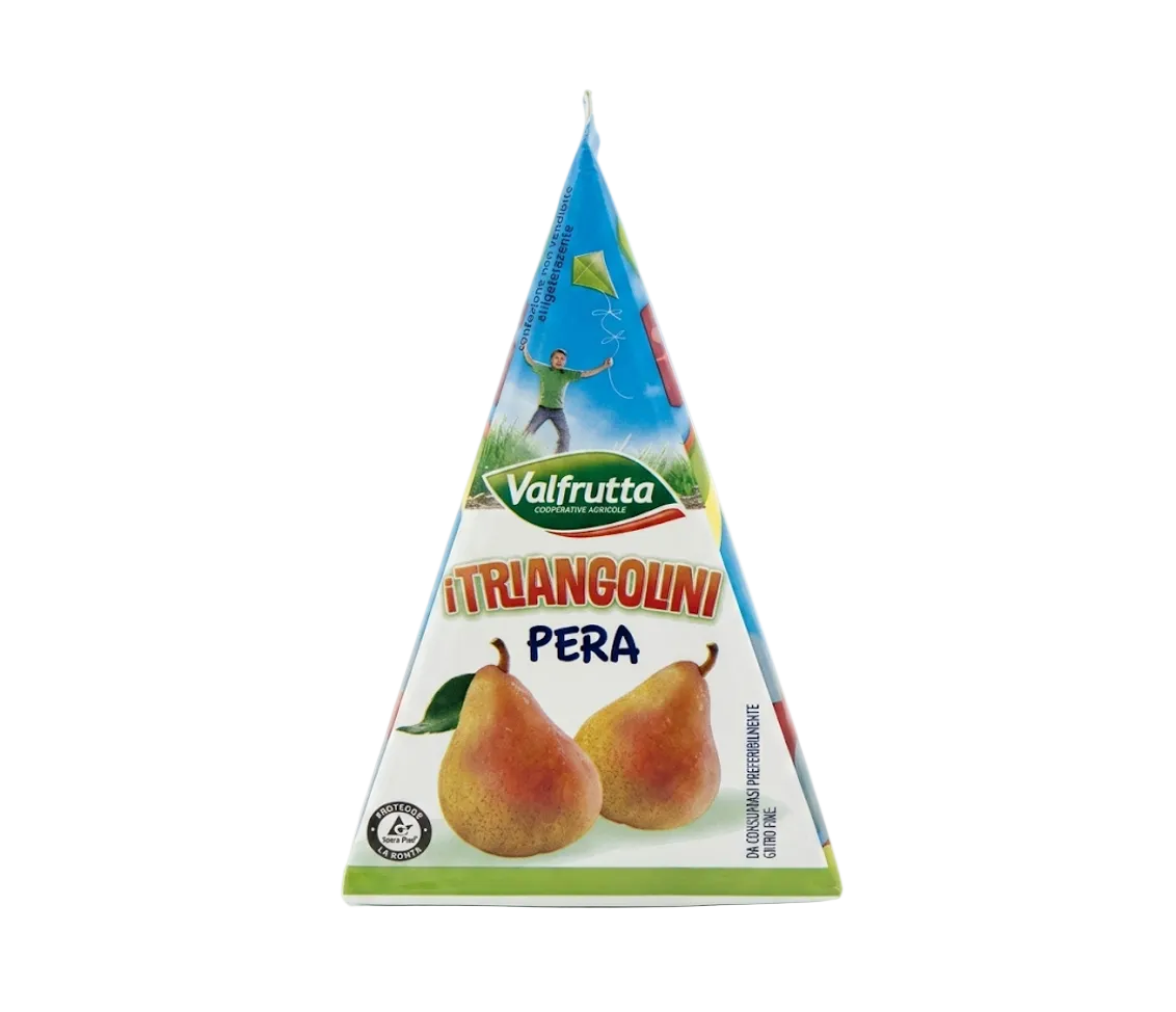 Valfrutta "I Triangolini" Mini Pear Juice Triangle 100ml – Italian Kids' Favorite