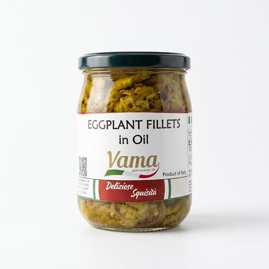 Vama Eggplant Fillets in Oil 530g – Italian Antipasto