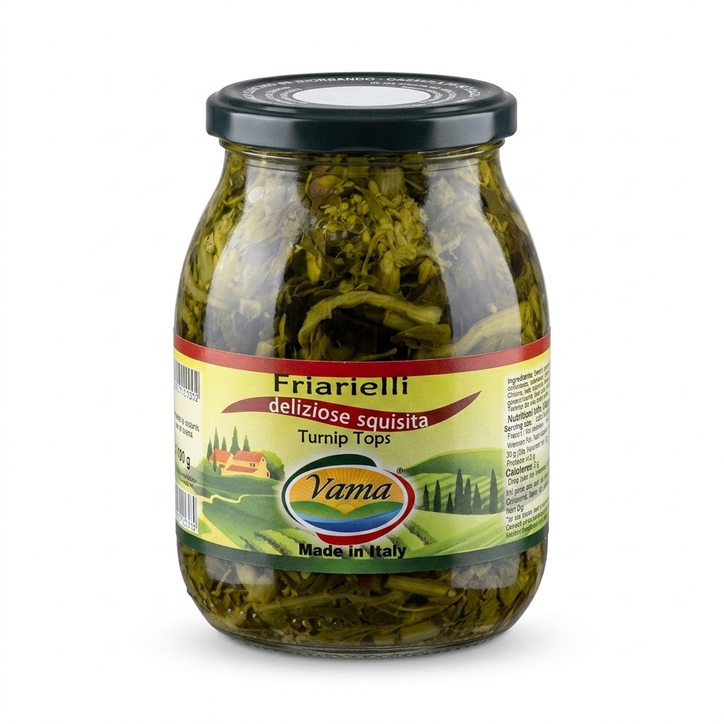 Vama Friarielli Turnip Tops in Oil 530g – Italian Broccoli Rabe