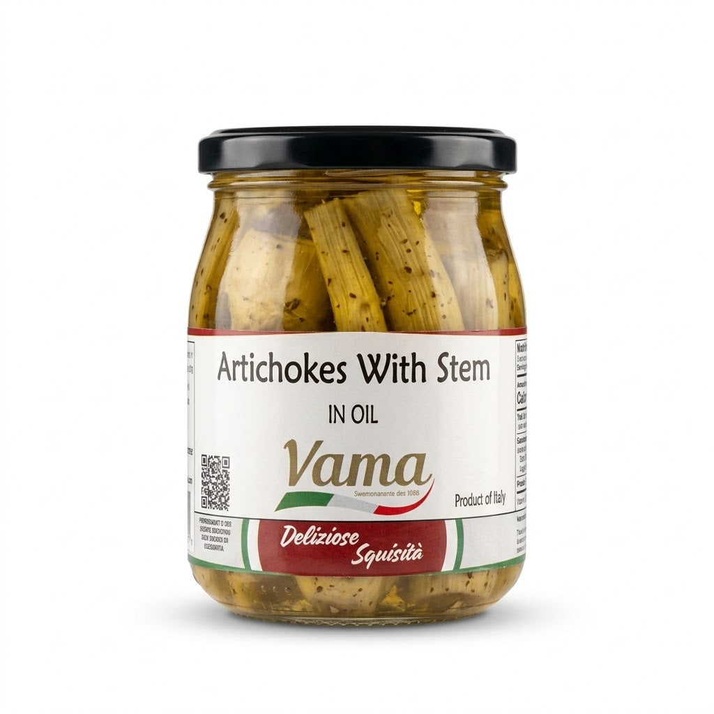 Vama Italian Artichokes with Stem in Oil – Glass Jar