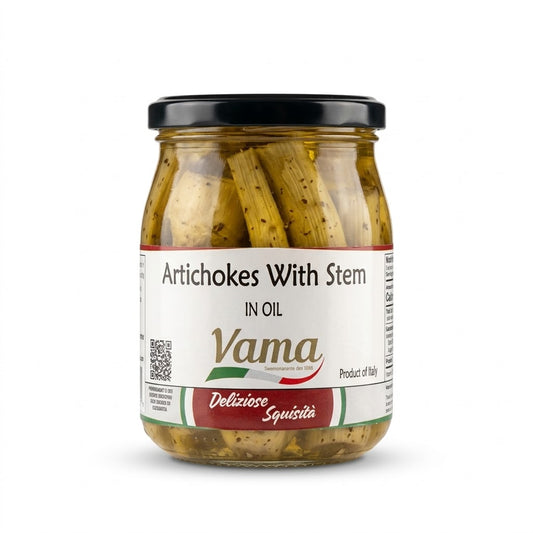 Vama Italian Artichokes with Stem in Oil – Glass Jar