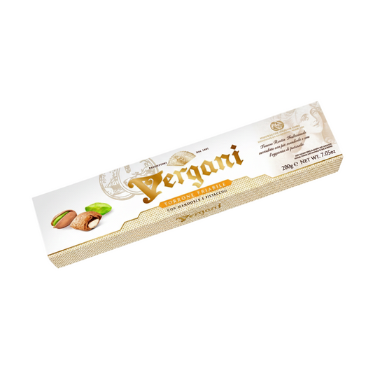 Vergani Crunchy Nougat With Almonds and Pistachio 200g